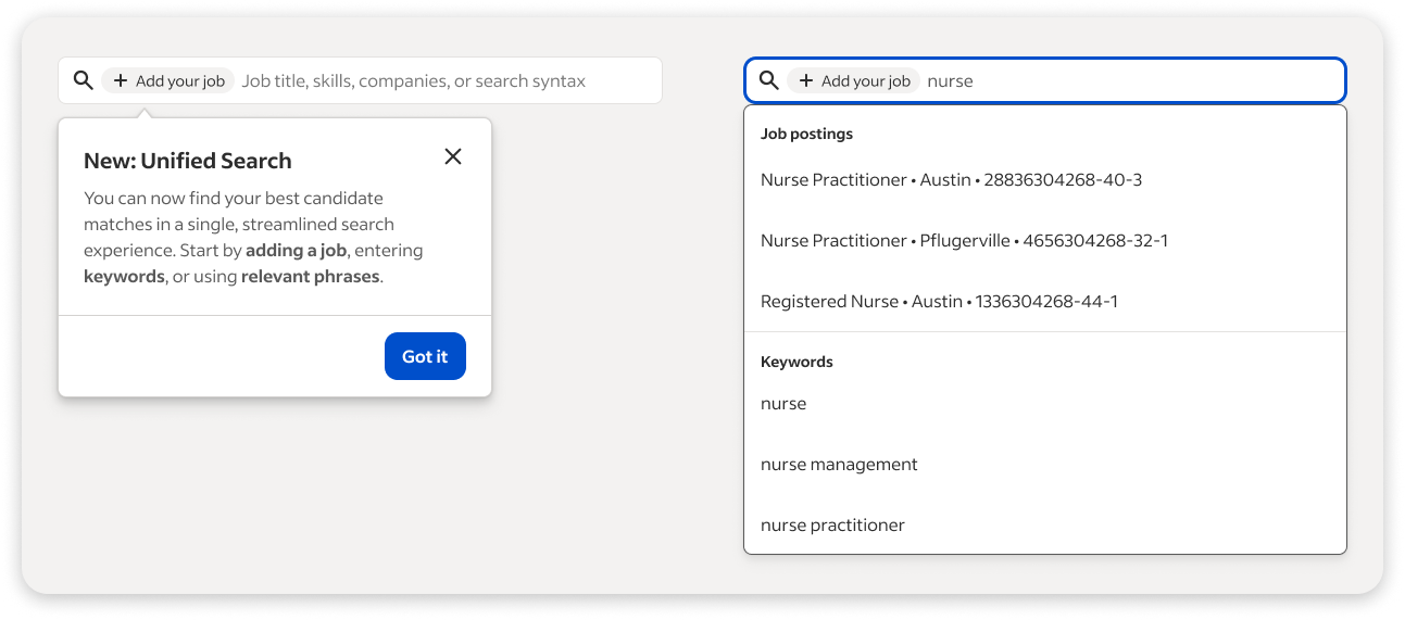 Unified search introduction