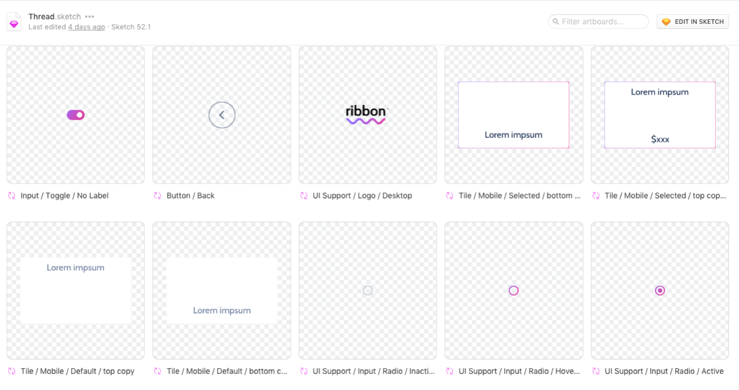 Design system in Zeplin